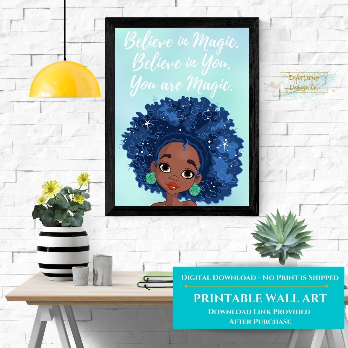 Wall Art Canvas Black Girl Magic Prints Abstracte Kunst Meisjes